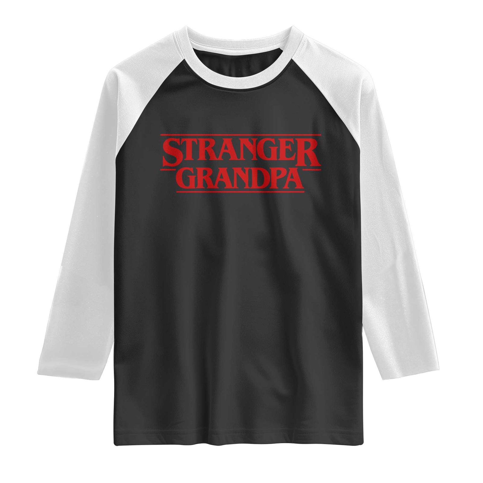 Stranger Grandpa Raglan Shirt Funny Grandfather Movie Gift TS11 Black White Print Your Wear