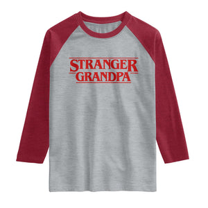 Stranger Grandpa Raglan Shirt Funny Grandfather Movie Gift TS11 Heather Gray Heather Red Print Your Wear
