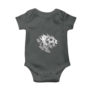 Soccer Lover Baby Onesie Be A Girl With Goals Football Funny Sayings TS11 Dark Heather Print Your Wear