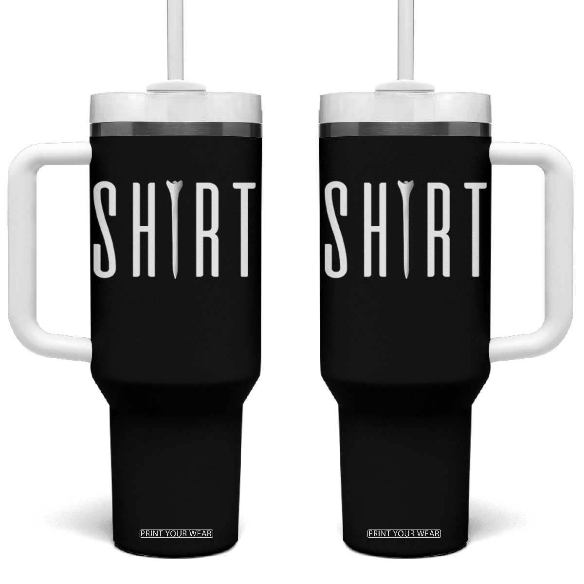 Golf Lover Tumbler With Handle Funny Tee Shirt Golfing TS11 One Size: 40 oz Black Print Your Wear