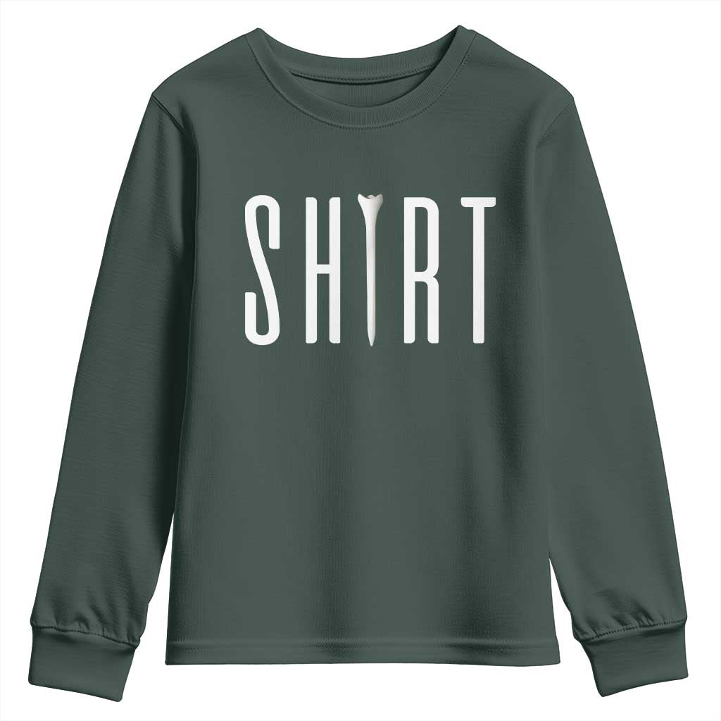 Golf Lover Youth Sweatshirt Funny Tee Shirt Golfing TS11 Dark Forest Green Print Your Wear