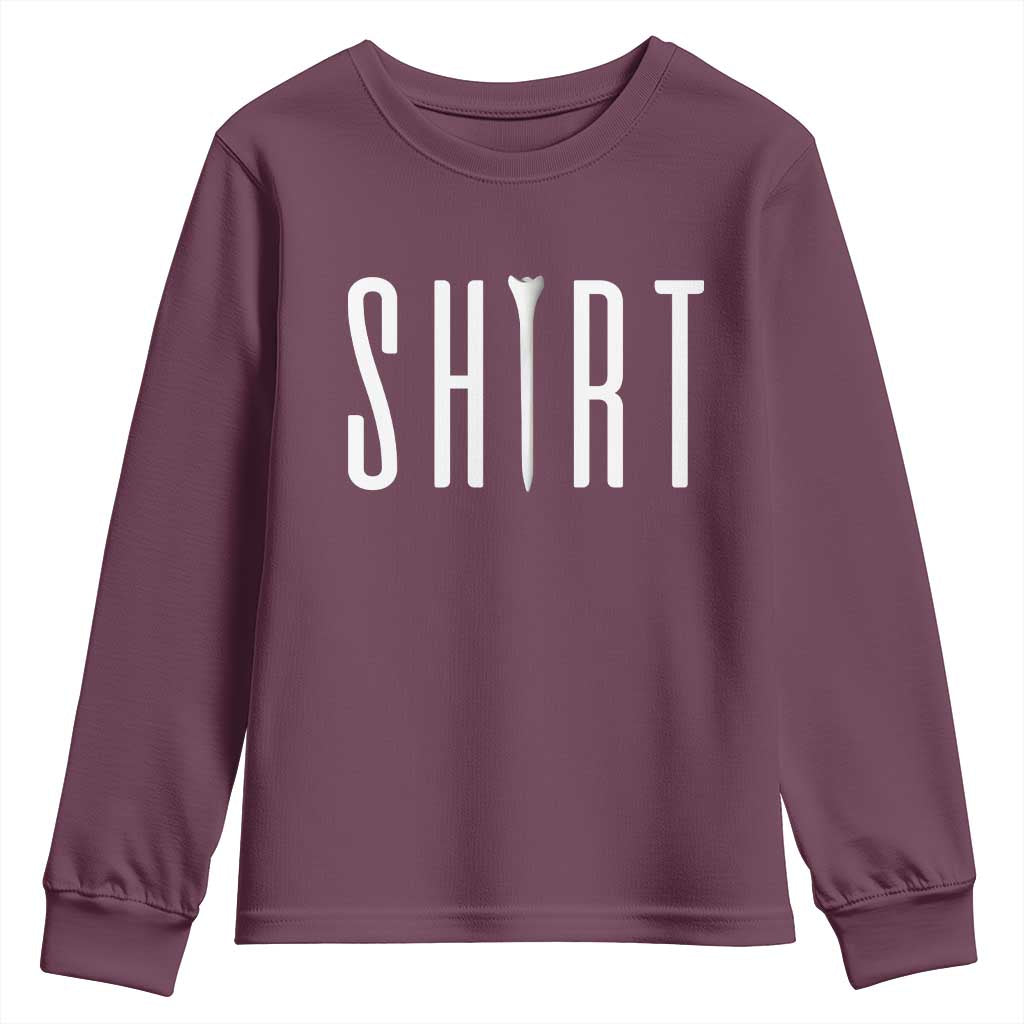 Golf Lover Youth Sweatshirt Funny Tee Shirt Golfing TS11 Maroon Print Your Wear