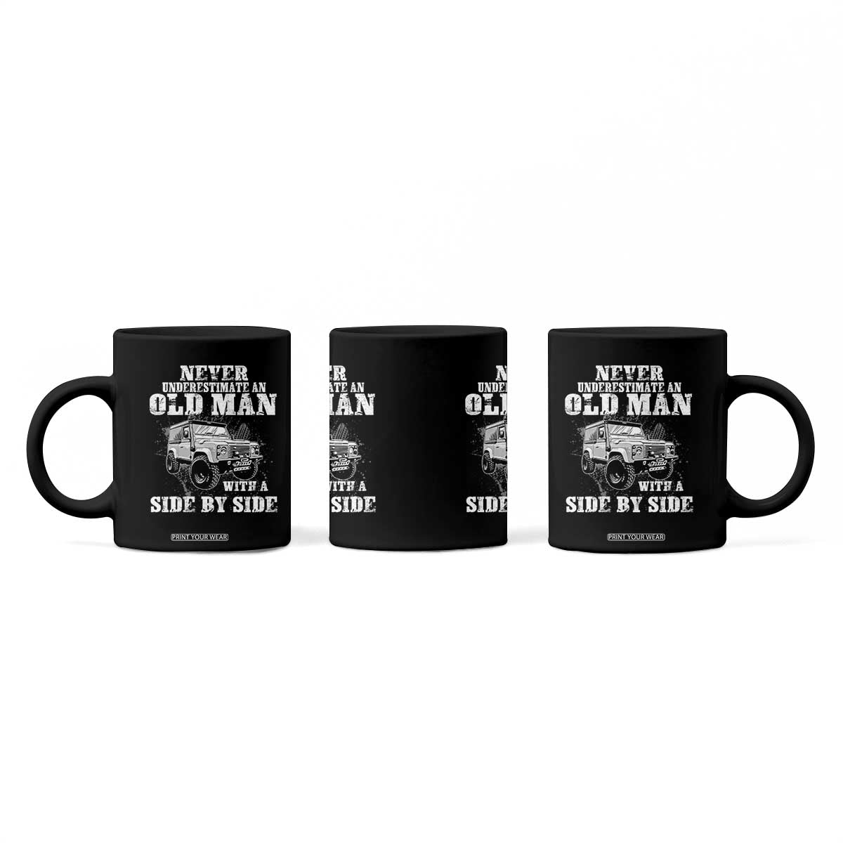 Classic Car Coffee Mug Never Underestimate An Old Man With A Side By Side Vintage Car TS11 Print Your Wear