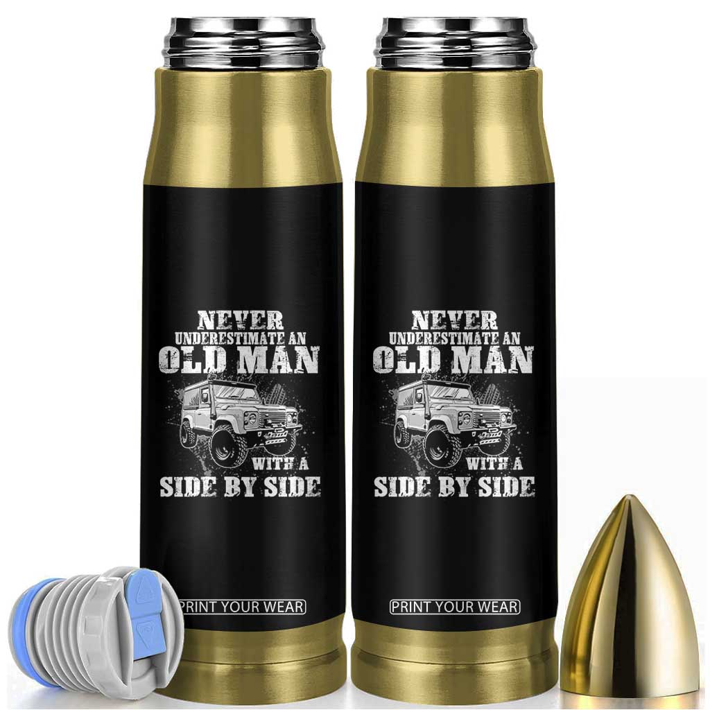 Classic Car Bullet Tumbler Never Underestimate An Old Man With A Side By Side Vintage Car TS11 Black Print Your Wear