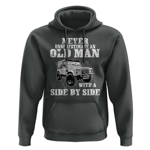 Classic Car Hoodie Never Underestimate An Old Man With A Side By Side Vintage Car TS11 Dark Heather Print Your Wear