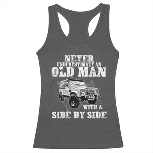 Classic Car Racerback Tank Top Never Underestimate An Old Man With A Side By Side Vintage Car TS11 Dark Heather Print Your Wear