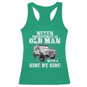 Classic Car Racerback Tank Top Never Underestimate An Old Man With A Side By Side Vintage Car TS11 Irish Green Print Your Wear