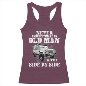 Classic Car Racerback Tank Top Never Underestimate An Old Man With A Side By Side Vintage Car TS11 Maroon Print Your Wear