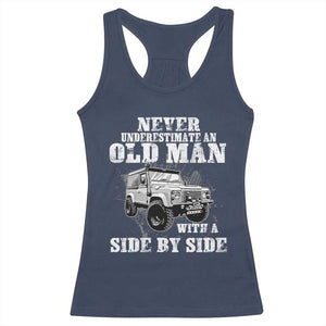 Classic Car Racerback Tank Top Never Underestimate An Old Man With A Side By Side Vintage Car TS11 Navy Print Your Wear