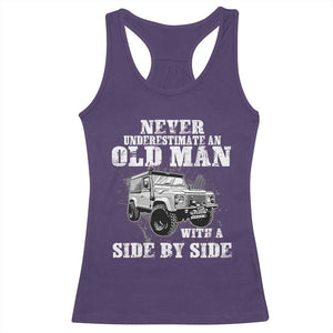 Classic Car Racerback Tank Top Never Underestimate An Old Man With A Side By Side Vintage Car TS11 Purple Print Your Wear