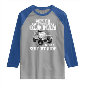 Classic Car Raglan Shirt Never Underestimate An Old Man With A Side By Side Vintage Car TS11 Sport Gray Royal Print Your Wear