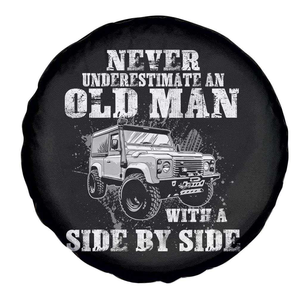 Classic Car Spare Tire Cover Never Underestimate An Old Man With A Side By Side Vintage Car TS11 Print Your Wear