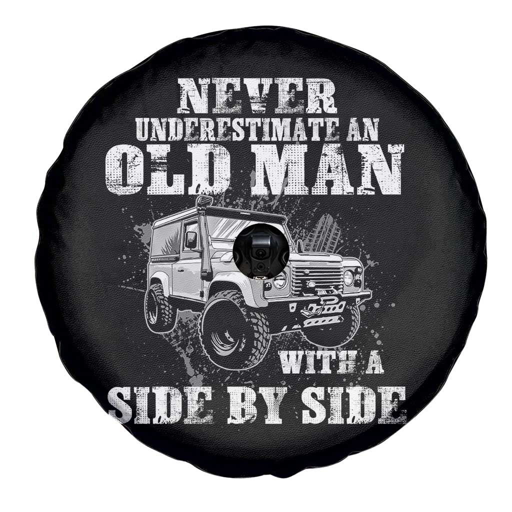 Classic Car Spare Tire Cover Never Underestimate An Old Man With A Side By Side Vintage Car TS11 Print Your Wear