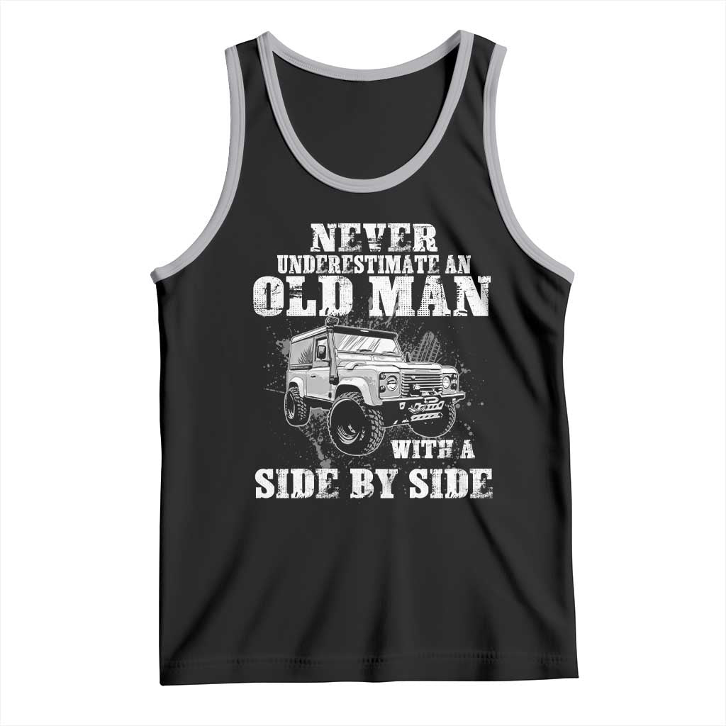 Classic Car Tank Top Never Underestimate An Old Man With A Side By Side Vintage Car TS11 Black Athletic Heather Print Your Wear
