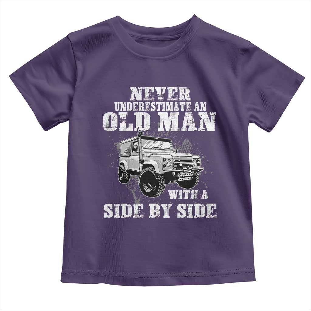 Classic Car Toddler T Shirt Never Underestimate An Old Man With A Side By Side Vintage Car TS11 Purple Print Your Wear