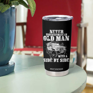 Classic Car Tumbler Cup Never Underestimate An Old Man With A Side By Side Vintage Car TS11 Print Your Wear