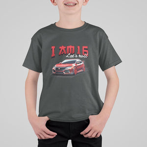 Funny 16th Birthday T Shirt For Kid I'm 16 Let's Roll Car Driver 16 Years Old TS11 Dark Heather Print Your Wear
