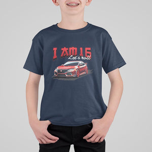 Funny 16th Birthday T Shirt For Kid I'm 16 Let's Roll Car Driver 16 Years Old TS11 Navy Print Your Wear
