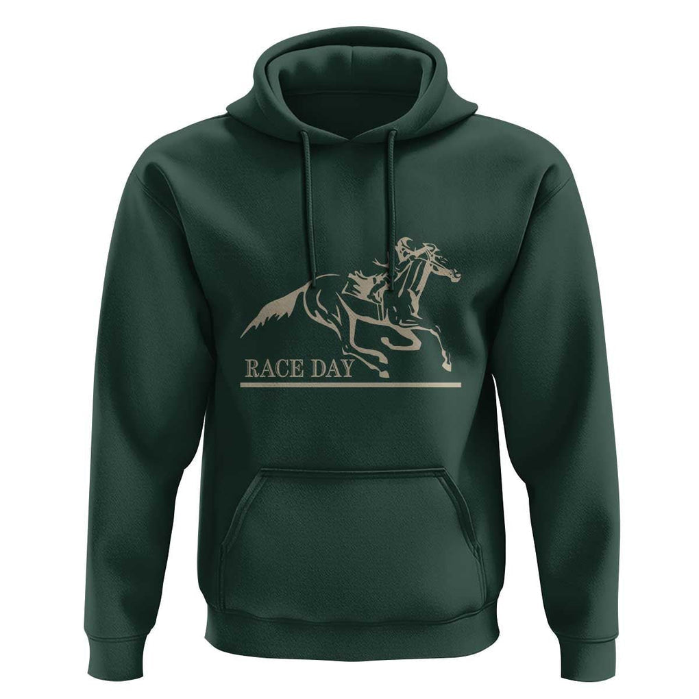 Horse Racing Hoodie Race Day Vintage Equestrian Jumping TS11 Dark Forest Green Print Your Wear