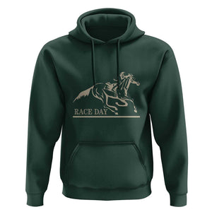 Horse Racing Hoodie Race Day Vintage Equestrian Jumping TS11 Dark Forest Green Print Your Wear