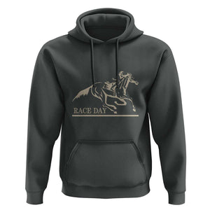 Horse Racing Hoodie Race Day Vintage Equestrian Jumping TS11 Dark Heather Print Your Wear