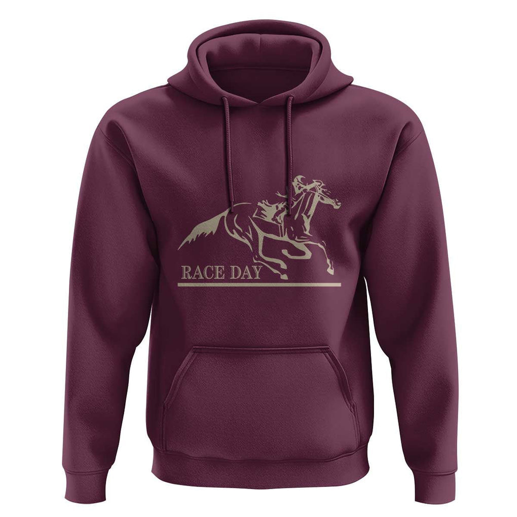 Horse Racing Hoodie Race Day Vintage Equestrian Jumping TS11 Maroon Print Your Wear