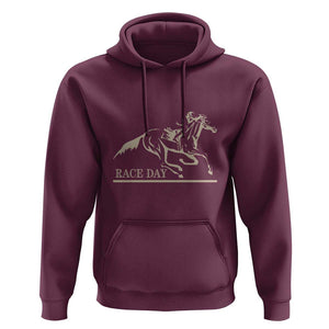 Horse Racing Hoodie Race Day Vintage Equestrian Jumping TS11 Maroon Print Your Wear