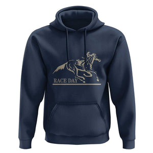 Horse Racing Hoodie Race Day Vintage Equestrian Jumping TS11 Navy Print Your Wear