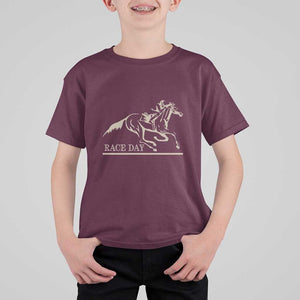 Horse Racing T Shirt For Kid Race Day Vintage Equestrian Jumping TS11 Maroon Print Your Wear