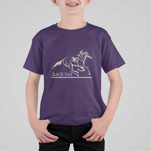 Horse Racing T Shirt For Kid Race Day Vintage Equestrian Jumping TS11 Purple Print Your Wear
