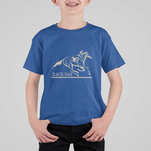 Horse Racing T Shirt For Kid Race Day Vintage Equestrian Jumping TS11 Royal Blue Print Your Wear