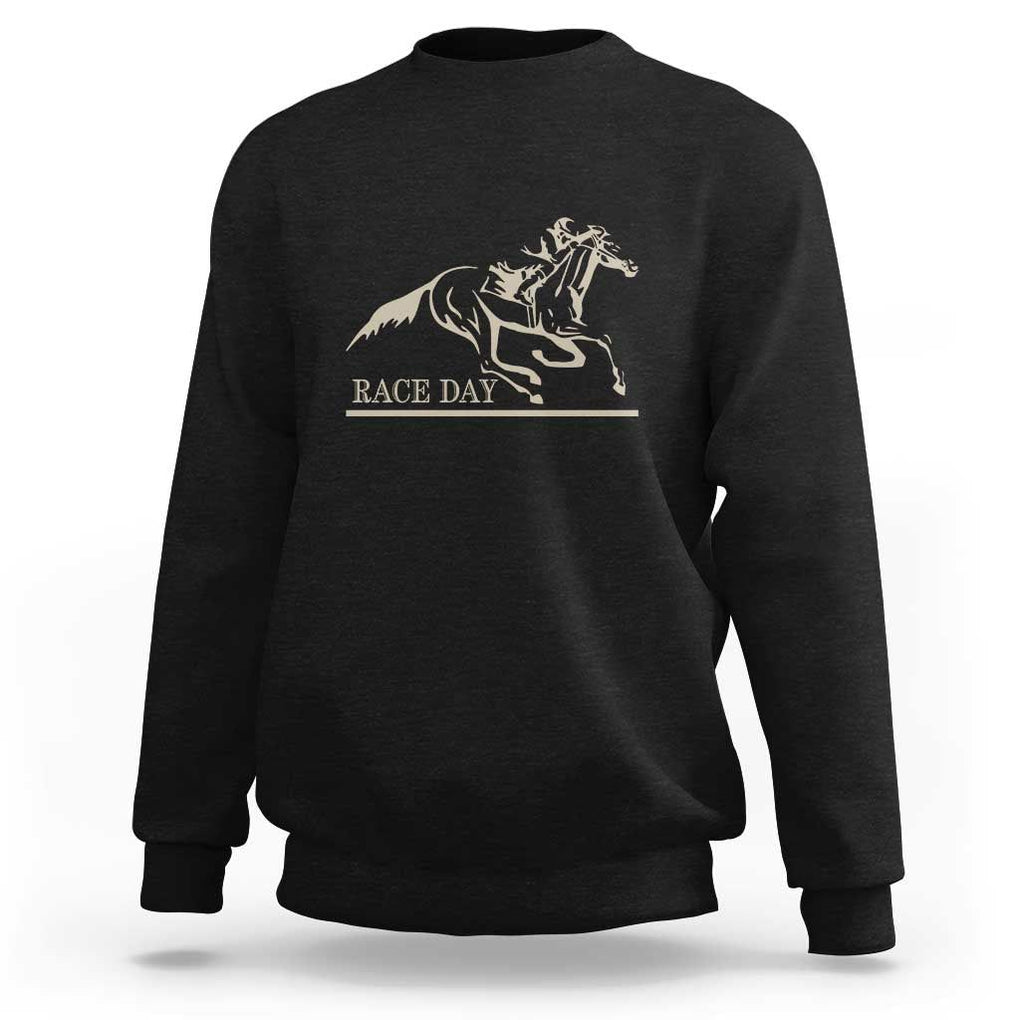 Horse Racing Sweatshirt Race Day Vintage Equestrian Jumping TS11 Black Print Your Wear