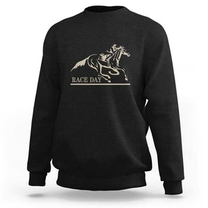 Horse Racing Sweatshirt Race Day Vintage Equestrian Jumping TS11 Black Print Your Wear
