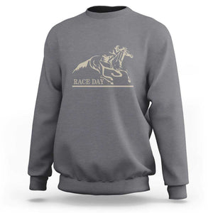 Horse Racing Sweatshirt Race Day Vintage Equestrian Jumping TS11 Charcoal Print Your Wear