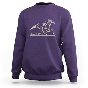 Horse Racing Sweatshirt Race Day Vintage Equestrian Jumping TS11 Purple Print Your Wear