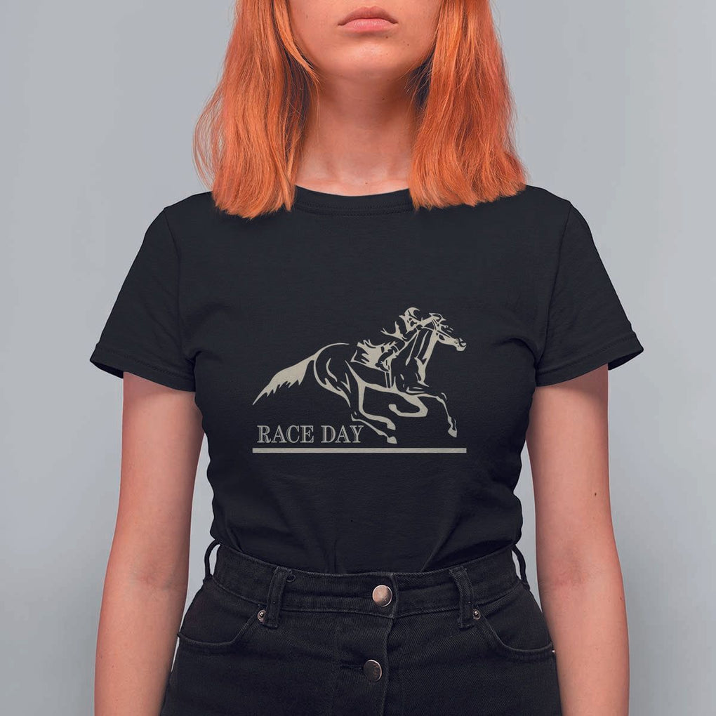 Horse Racing T Shirt For Women Race Day Vintage Equestrian Jumping TS11 Black Print Your Wear