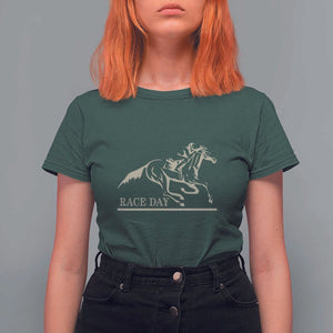 Horse Racing T Shirt For Women Race Day Vintage Equestrian Jumping TS11 Dark Forest Green Print Your Wear