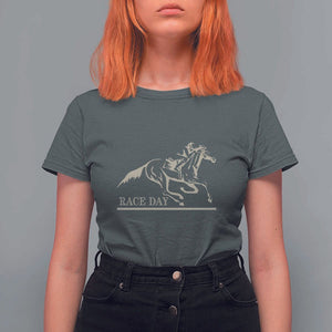 Horse Racing T Shirt For Women Race Day Vintage Equestrian Jumping TS11 Dark Heather Print Your Wear