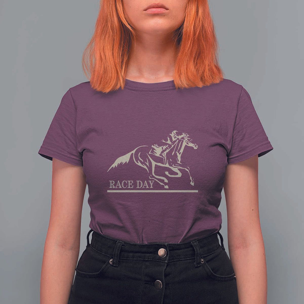 Horse Racing T Shirt For Women Race Day Vintage Equestrian Jumping TS11 Maroon Print Your Wear