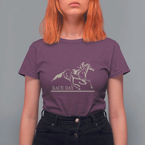 Horse Racing T Shirt For Women Race Day Vintage Equestrian Jumping TS11 Maroon Print Your Wear