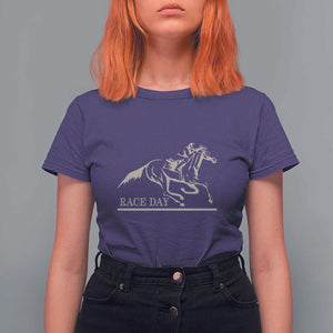 Horse Racing T Shirt For Women Race Day Vintage Equestrian Jumping TS11 Purple Print Your Wear