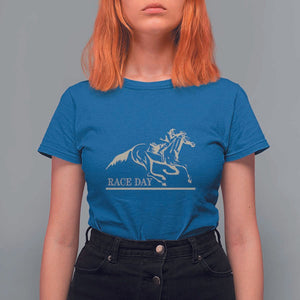 Horse Racing T Shirt For Women Race Day Vintage Equestrian Jumping TS11 Royal Blue Print Your Wear