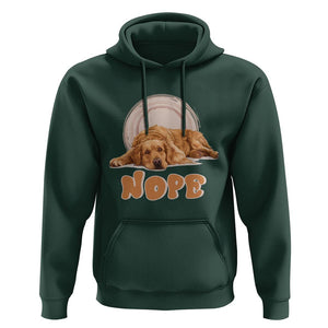 Lazy Golden Retriever Hoodie Nope Funny Dog Lover TS11 Dark Forest Green Print Your Wear