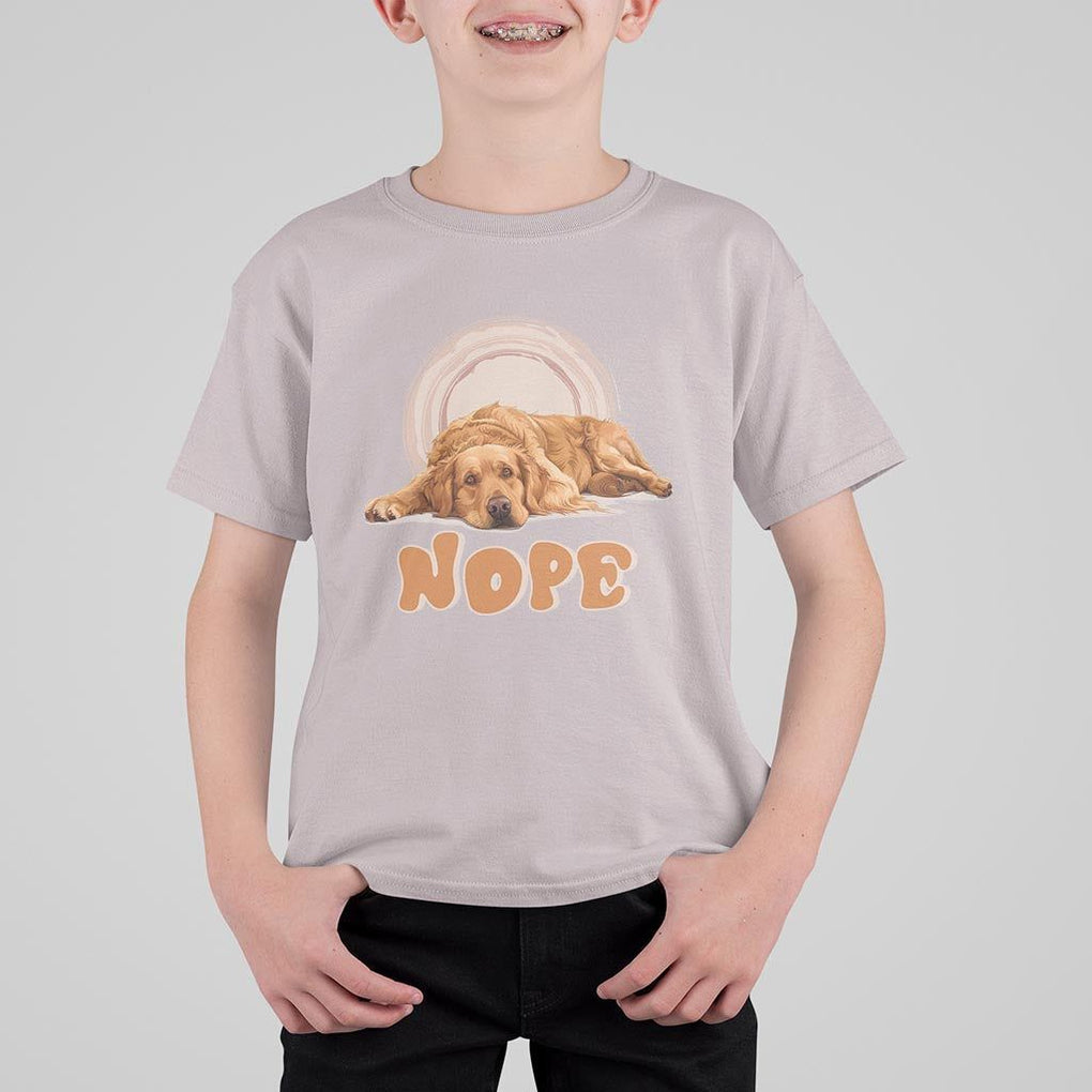 Lazy Golden Retriever T Shirt For Kid Nope Funny Dog Lover TS11 Ice Gray Print Your Wear
