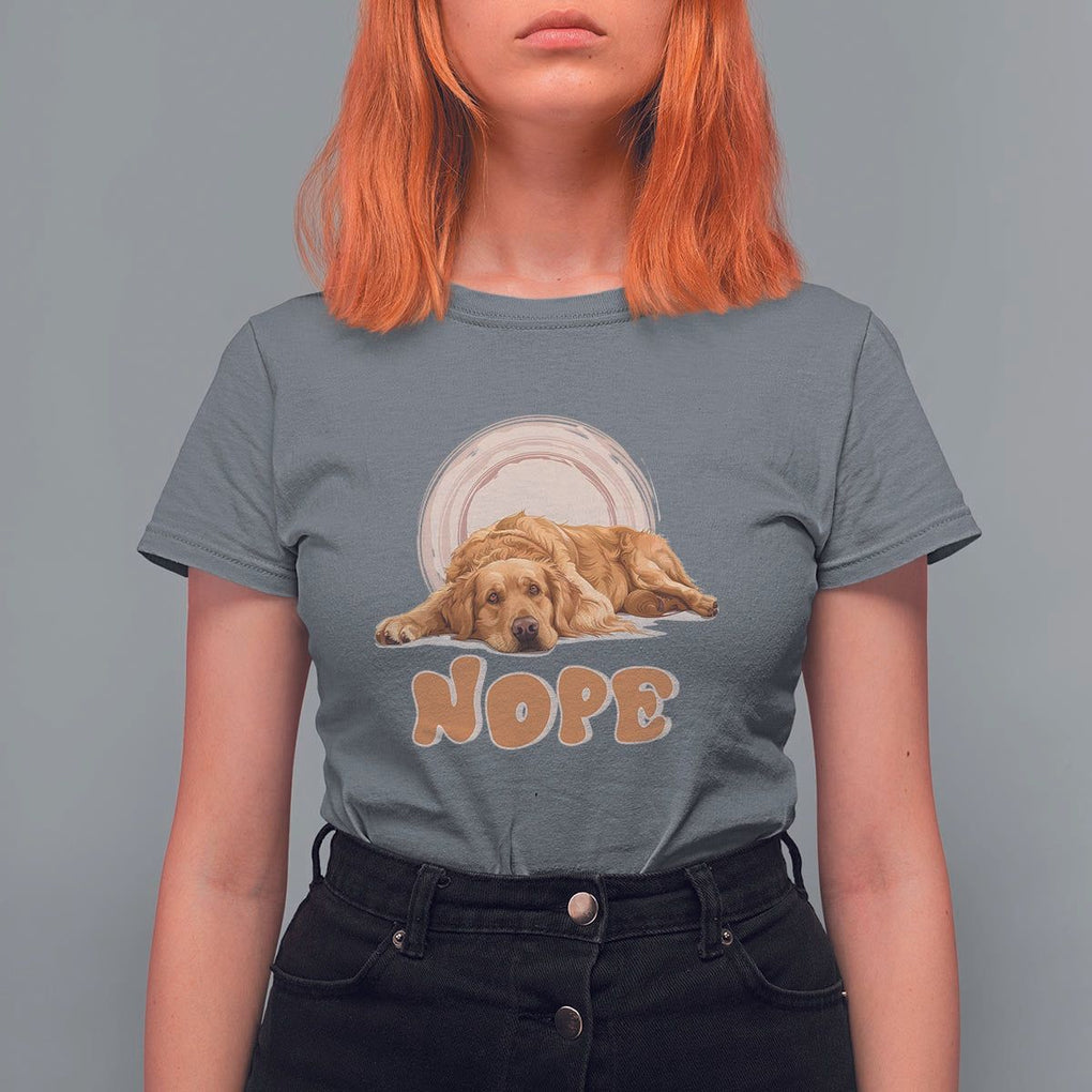 Lazy Golden Retriever T Shirt For Women Nope Funny Dog Lover TS11 Charcoal Print Your Wear
