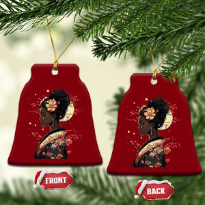 African American Geisha Kimono Blasian Japanese Sakura Ceramic Ornament TS11 Print Your Wear