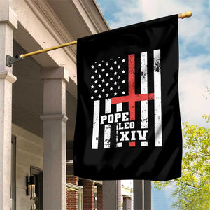 Pope Leo XIV Garden Flag First American Pope Catholic Religious Cross American Flag TS11 Print Your Wear