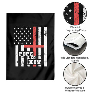 Pope Leo XIV Garden Flag First American Pope Catholic Religious Cross American Flag TS11 Print Your Wear