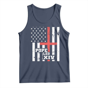 Pope Leo XIV Tank Top First American Pope Catholic Religious Cross American Flag TS11 Navy Print Your Wear
