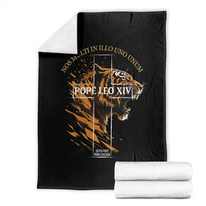 Cardinal Pope Leo XIV Throw Blanket Nos Multi In Illo Uno Unum 267th Pope From Chicago Tiger TS11 Black Print Your Wear